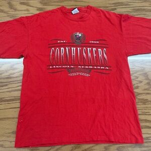 Vintage 90s Nebraska Cornhuskers Shirt XL Red Single Stitch Football Made In USA